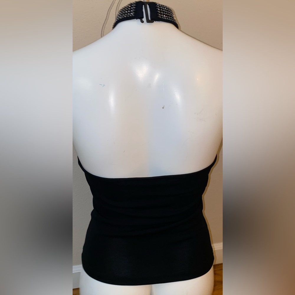 Express Black Sparkle Halter Top - Picture 4 of 8